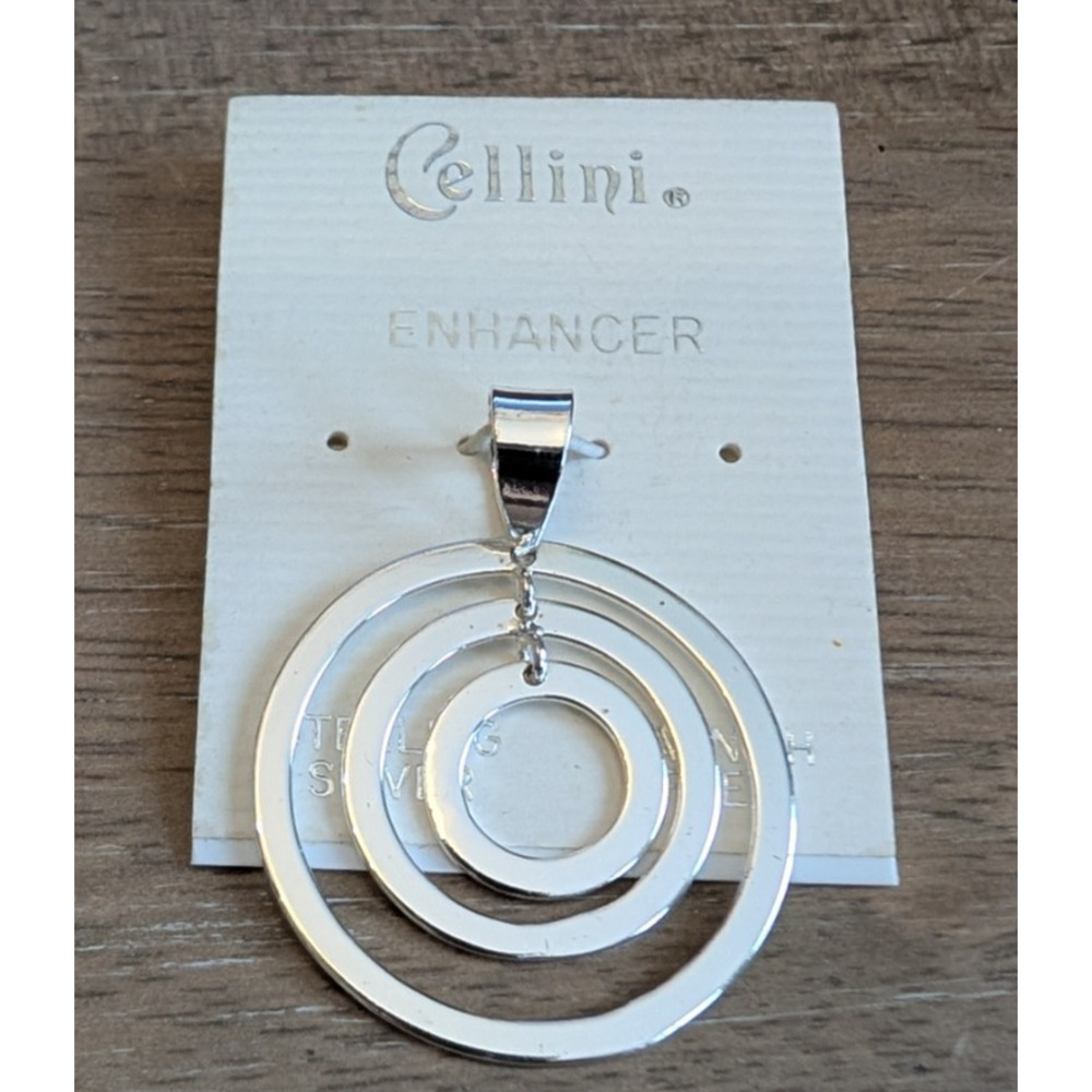 Cellini Sterling Silver Pendant‎ Enhancer Floating Circles NEW